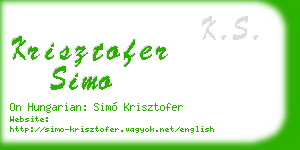 krisztofer simo business card